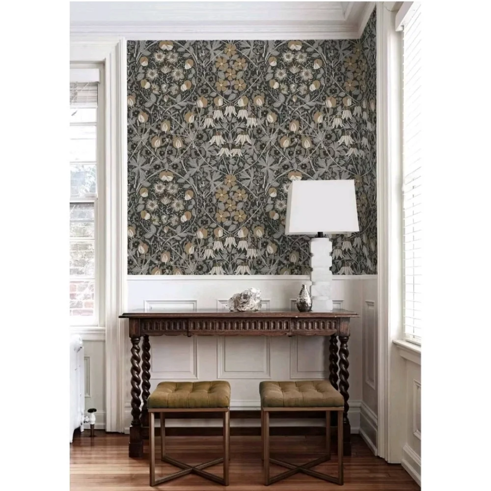 NextWall Tulip Garden Peel and Stick Wallpaper: Vintage Floral, Repositionable,